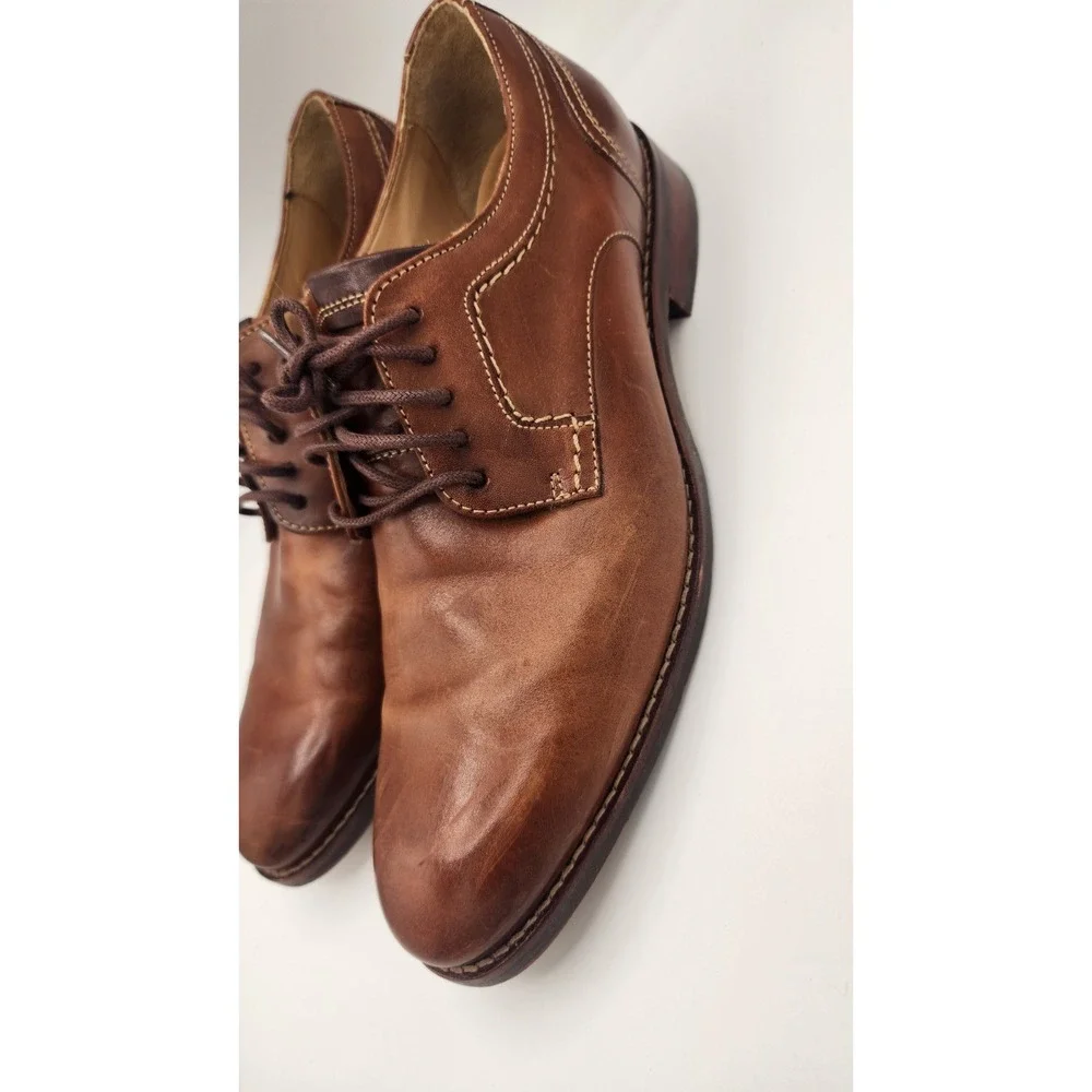 Johnston & Murphy Mens Brown Leather Sheepskin Derby Shoes 20-9590 Size 9 M